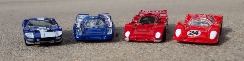 Ford GT40 Mk1, Porsche 917K, Ferrari 512 M, and Ferrari 330 P4. Photo credit MustangFan